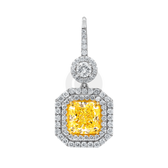 White Gold Necklace in Diamonds and Citrine